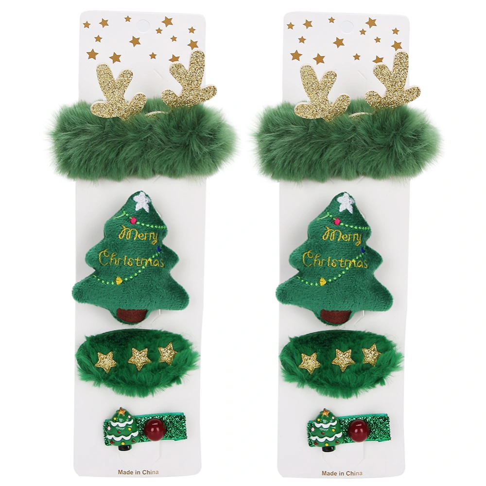 2 Set Cute Hairpin Brooch Hairband Hair Accessories Christmas Gift Decoration for Kid GirlsChristmas Tree Type