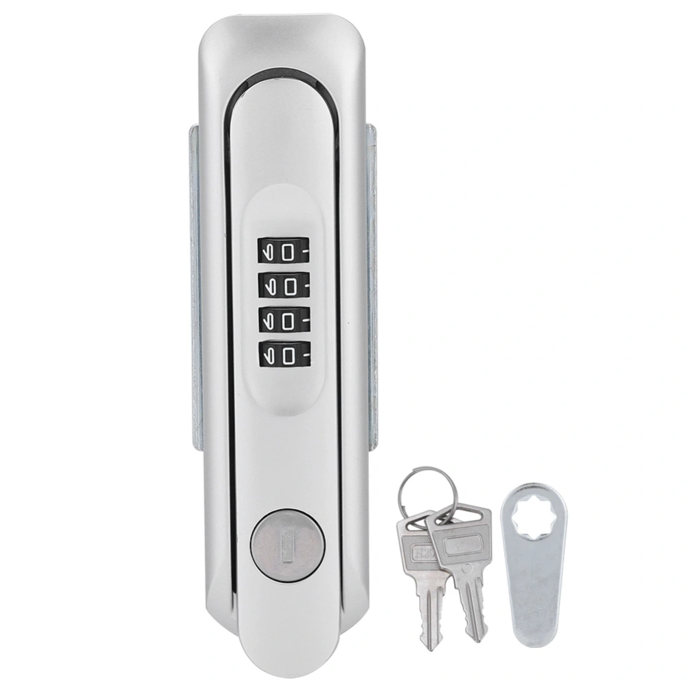 Zinc Alloy Cabinet Door Password Coded Lock with Keys for Home Office Hospital SchoolSilver