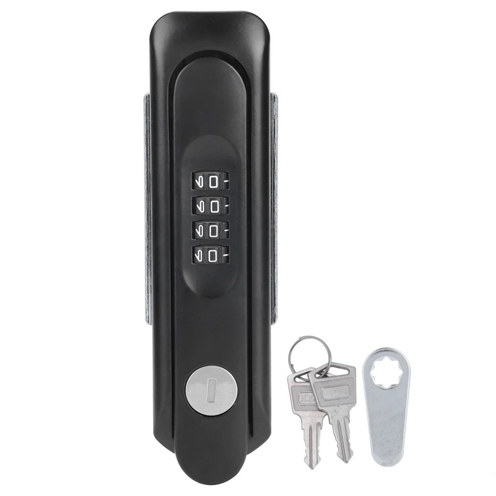 Zinc Alloy Cabinet Door Password Coded Lock with Keys for Home Office Hospital SchoolBlack