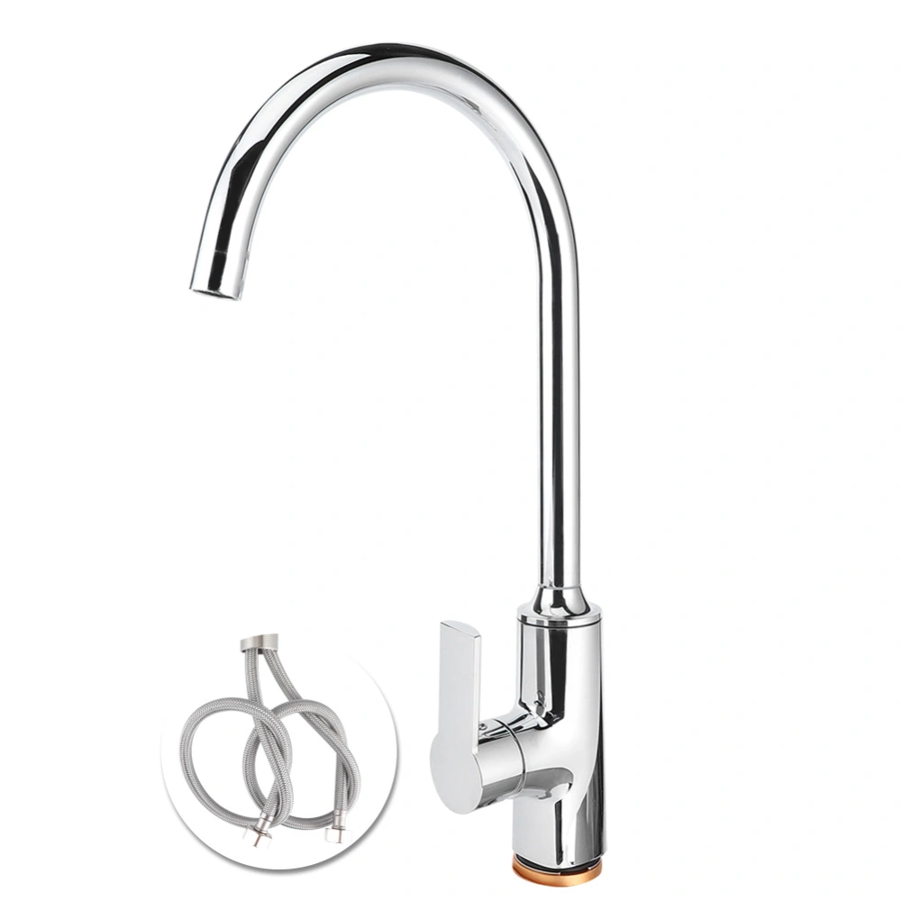 G1/2 Thread Kitchen Basin Sink Rotating Copper Faucet Hot Cold Mixing Water Tap AccessoryAll Electroplating Type