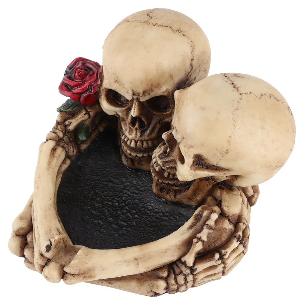 Resin Skeleton Shaped Figurine Ashtray Cigarette Ashes Tray Statues for Halloween Gifts Decor