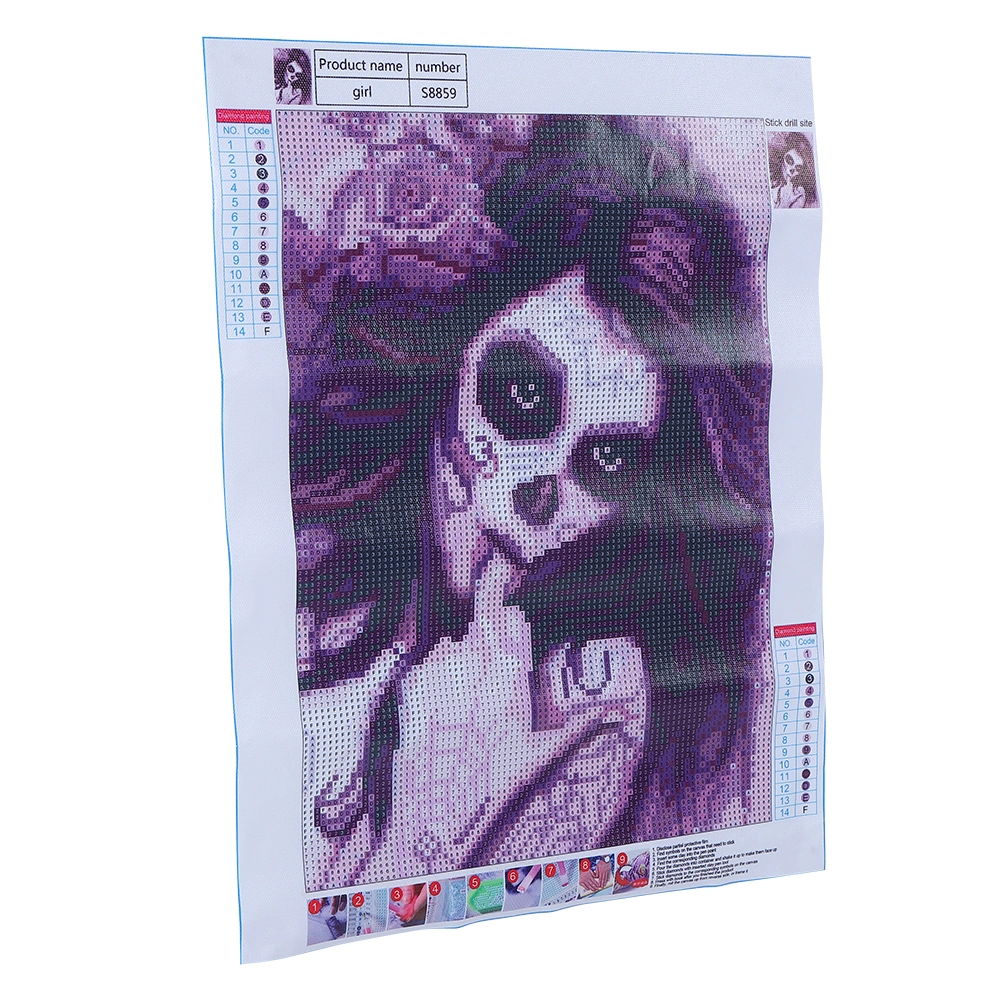 DIY Skull Girl Pattern Diamond Painting Kits Art Crafts for Home Wall Decoration 30x40cm