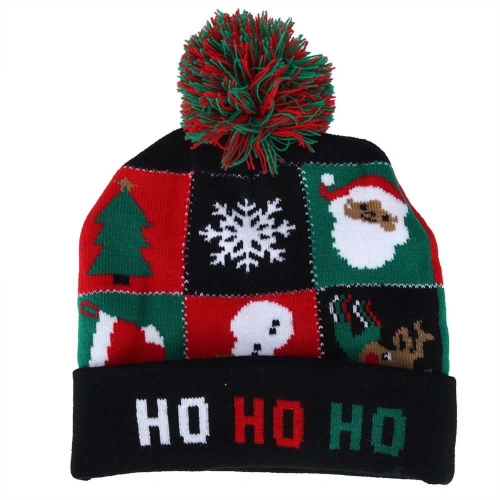 Christmas Knitted Soft Warm Winter Hat Light Hat for Children Adults Festivals Holiday PartyType 7