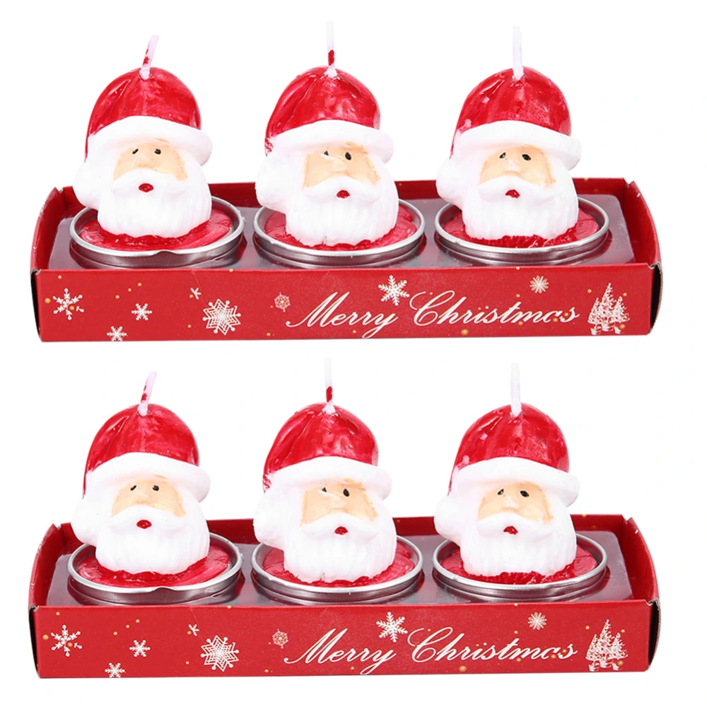 2 Box Santa Claus Head Shaped Candle Decorative Tealight Room Table Party Ornament Christmas Decoration