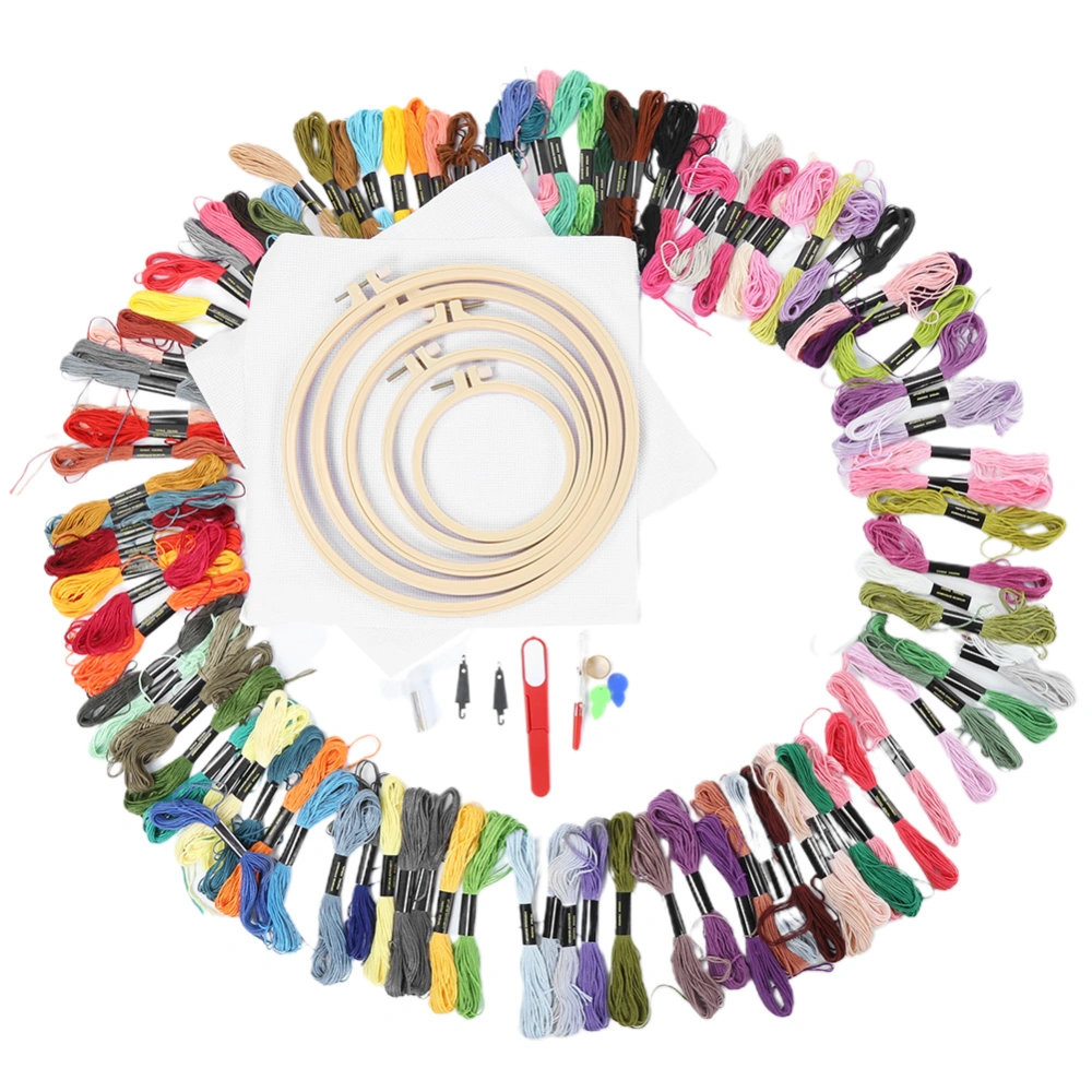 100 Colors Embroidery Thread Sewing Kit Cross Stitch Needle Tool DIY Knitting Stitching Sets