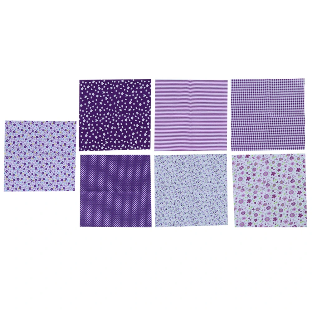 7Pcs 50x50cm Purple Floral Cotton Fabric Cloth for DIY Craft Sewing Scrapbooking Quilting Kit