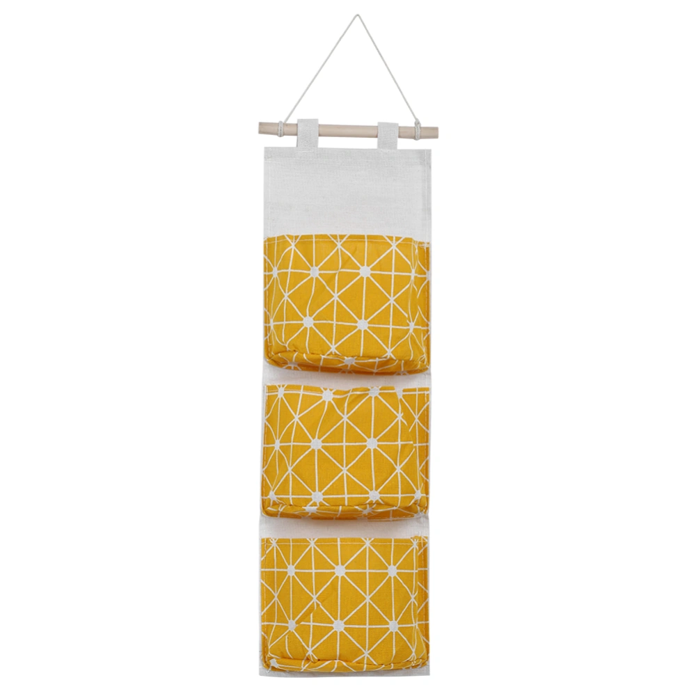 2PCS Wall Hanging Storage Bag Wardrobe Organizer Toys Container Pocket Pouch Decor for Bedroom BathroomYellow