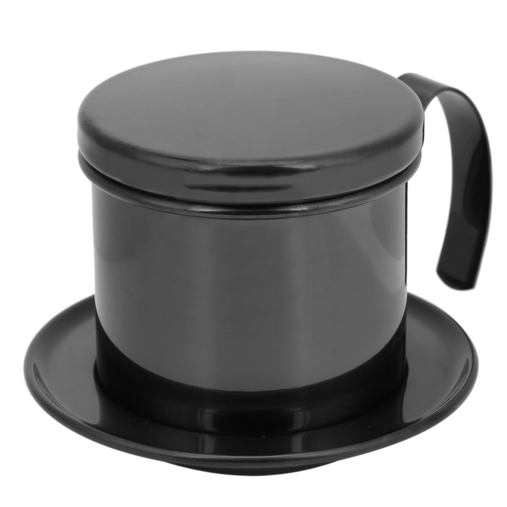 Vietnamese Stainless Steel Coffee Filter Drip Pot Maker Pot Home Kitchen Office Restaurant Cafe UseGloss Black