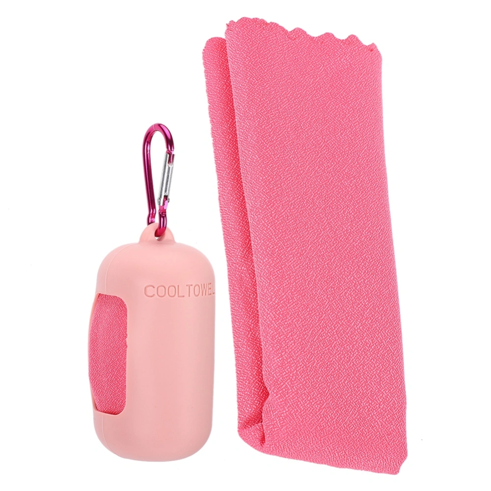 Portable Microfiber QuickDrying Travel Sports Cooling Shower Towel for Outdoor Camping(Pink )