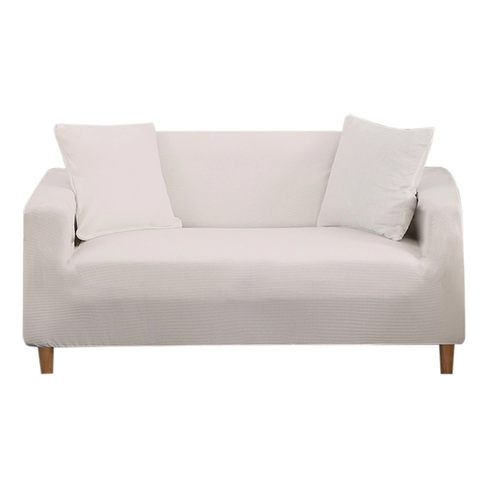 Machine Washable Universal Polyester Fiber Sofa Cover Protection for Living Room WhiteSingle People 90‑140cm