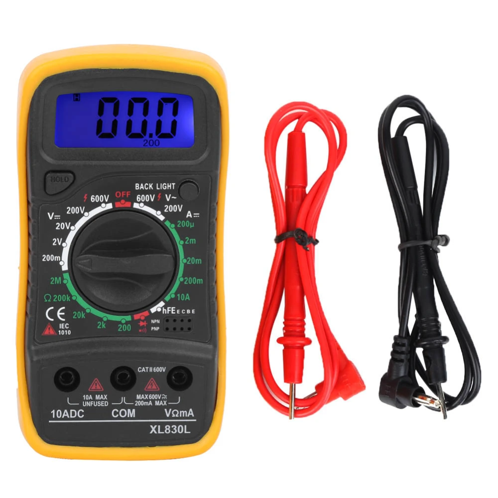 Handheld Digital Pocket Multimeter Backlight LCD Display DC Current Resistance Test Meter Voltmeter