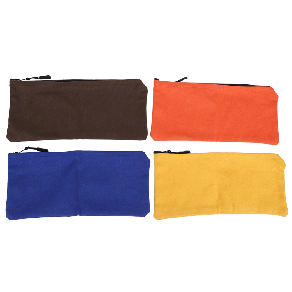 4Pcs/Set Multifunctional Canvases Tool Bag Office Materials Sundries Bag Student Pencil Case