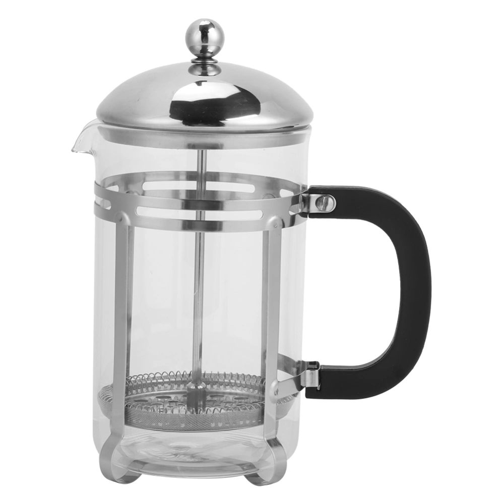 800ml Coffee Press Stainless Steel Glass Tea Maker Conjoined Steel Ball Roof Coffee Maker