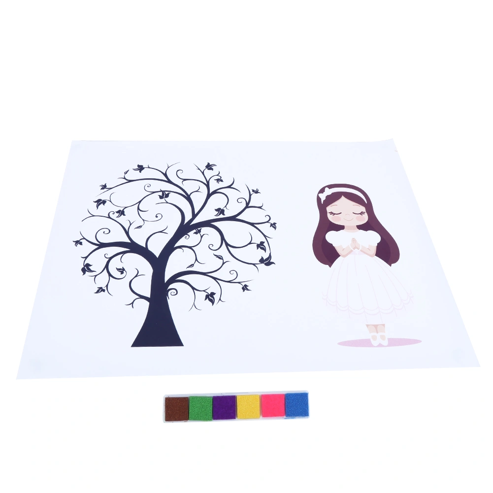 Baby Girl Birthday Party Guest Signature Book CheckIn Fingerprint Tree Painting