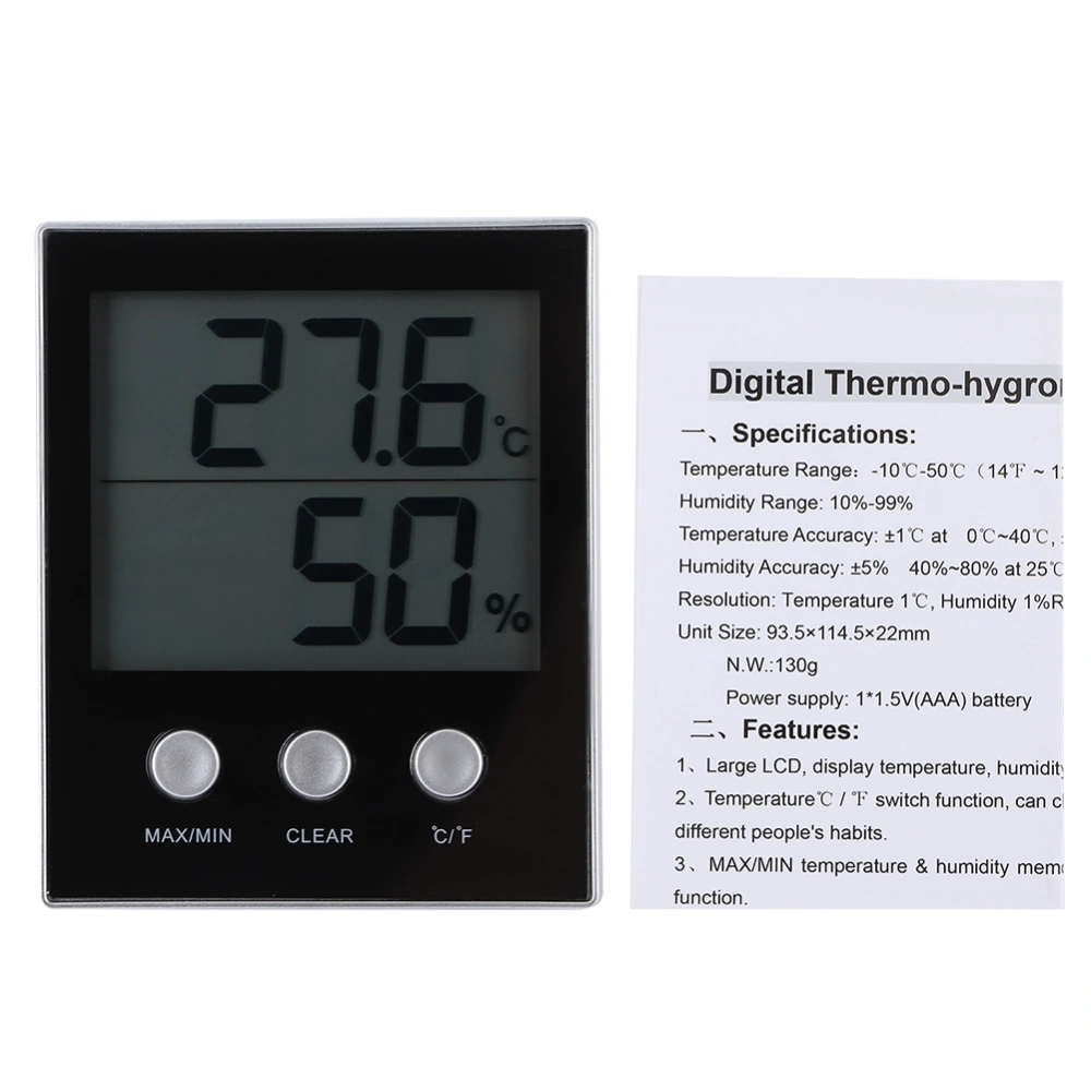 LCD Electronic Digital Indoor Thermometer Hygrometer Temperature Humidity Gauge Monitor