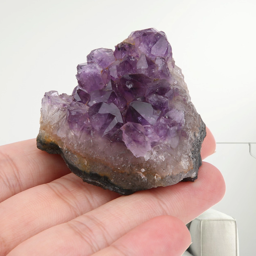 Irregular Natural Amethyst Cluster Ornament Art Crafts for Stones Collection Home Decor