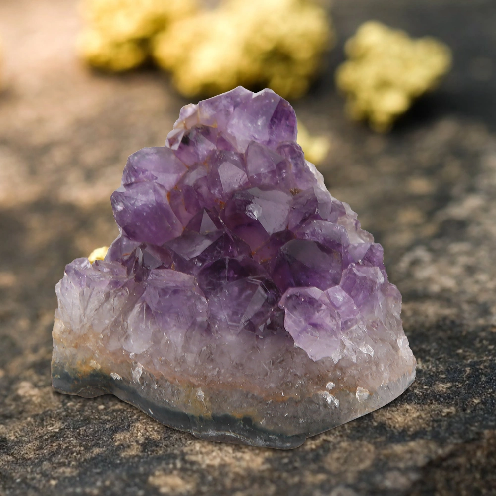 Irregular Natural Amethyst Cluster Ornament Art Crafts for Stones Collection Home Decor