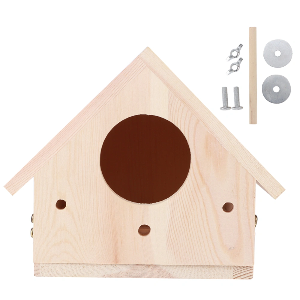 Outdoor Innovative Wooden Bird House Birds Nesting Breeding Cage Ornament Garden Decoration