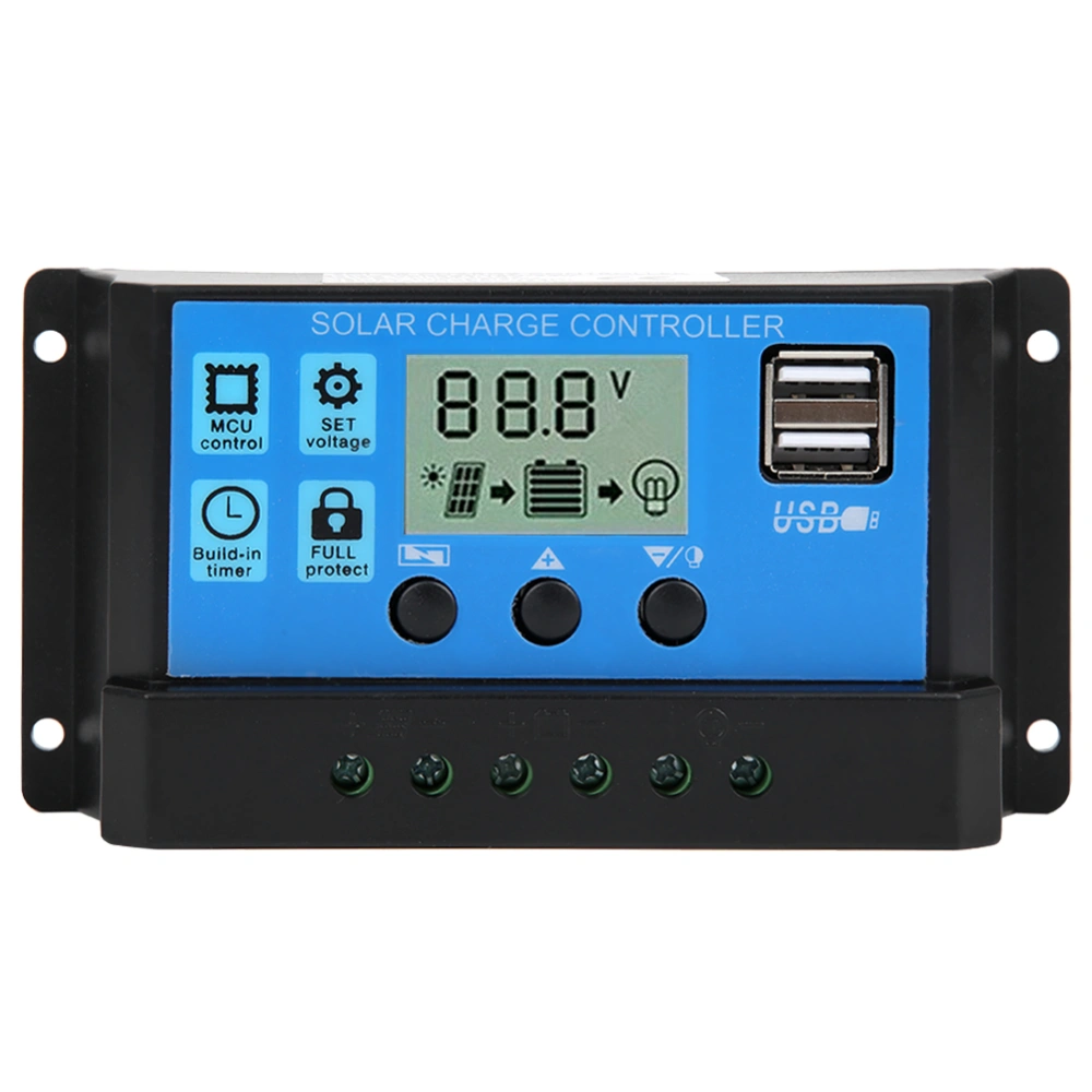 40A Blue Regulator Automatic PWM LCD Charging Controller PV System Connection with Dual USB Output