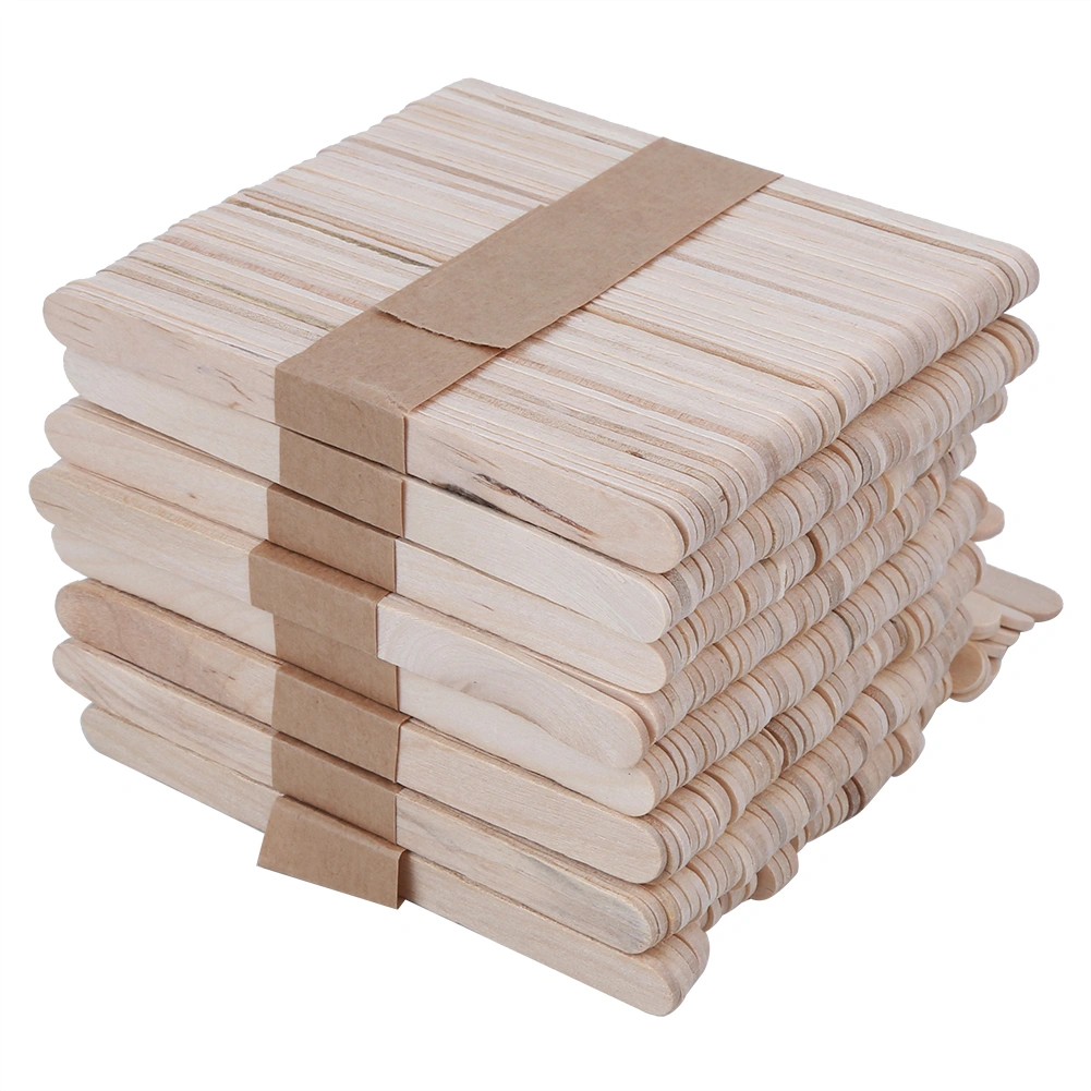 400Pcs Ice Cream Sticks Natural Wood Craft Sticks DIY Ice Bar Stick Kitchen Supplies