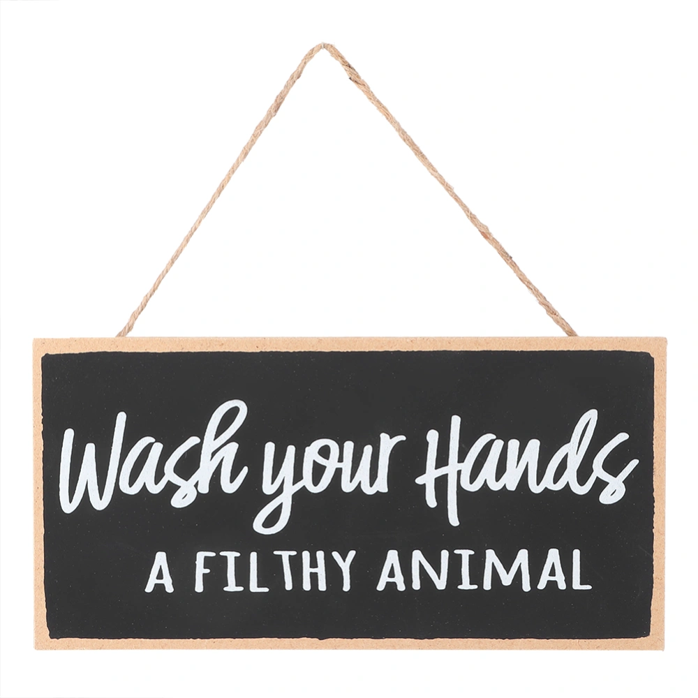 Wood Hanging Sign Board Funny Hanging Plaque Wall Art Living Room Bathroom Door Decorationwash your hands