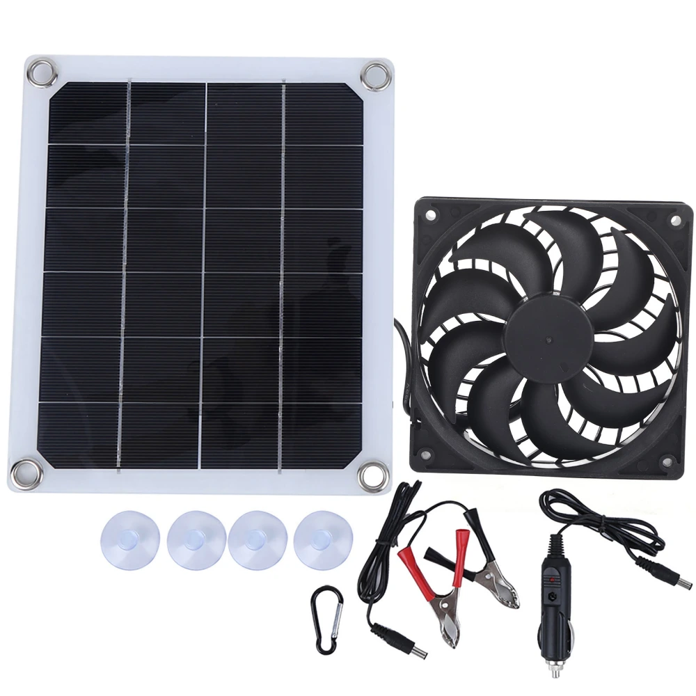 10W Portable Solar Panel Exhaust Fan for Outdoor Pet Room Car Charging Use DC5V