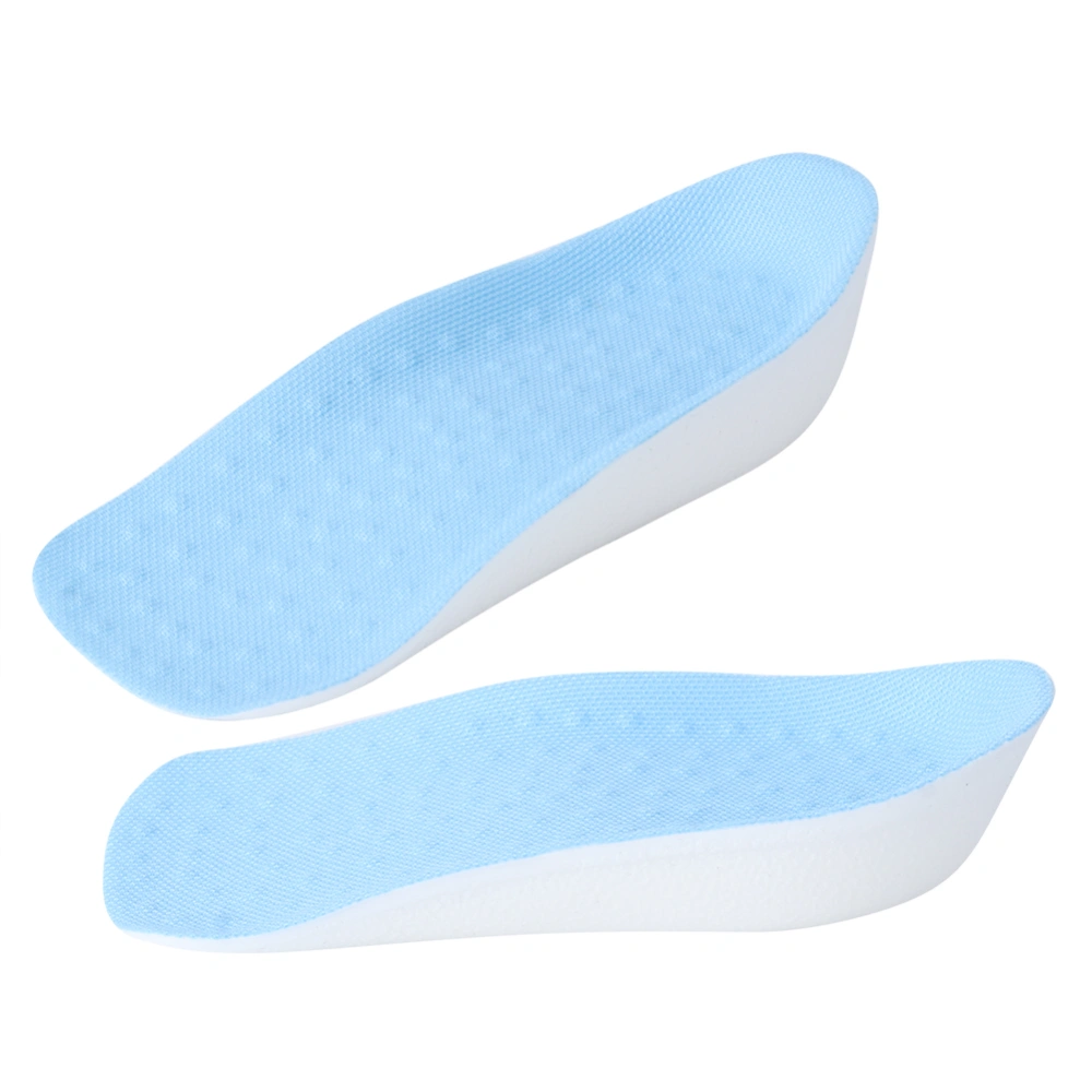 1Pair Unisex 2.5cm Height Increase Half Increasing Insoles Breathable Shoes Pad Cushion Blue