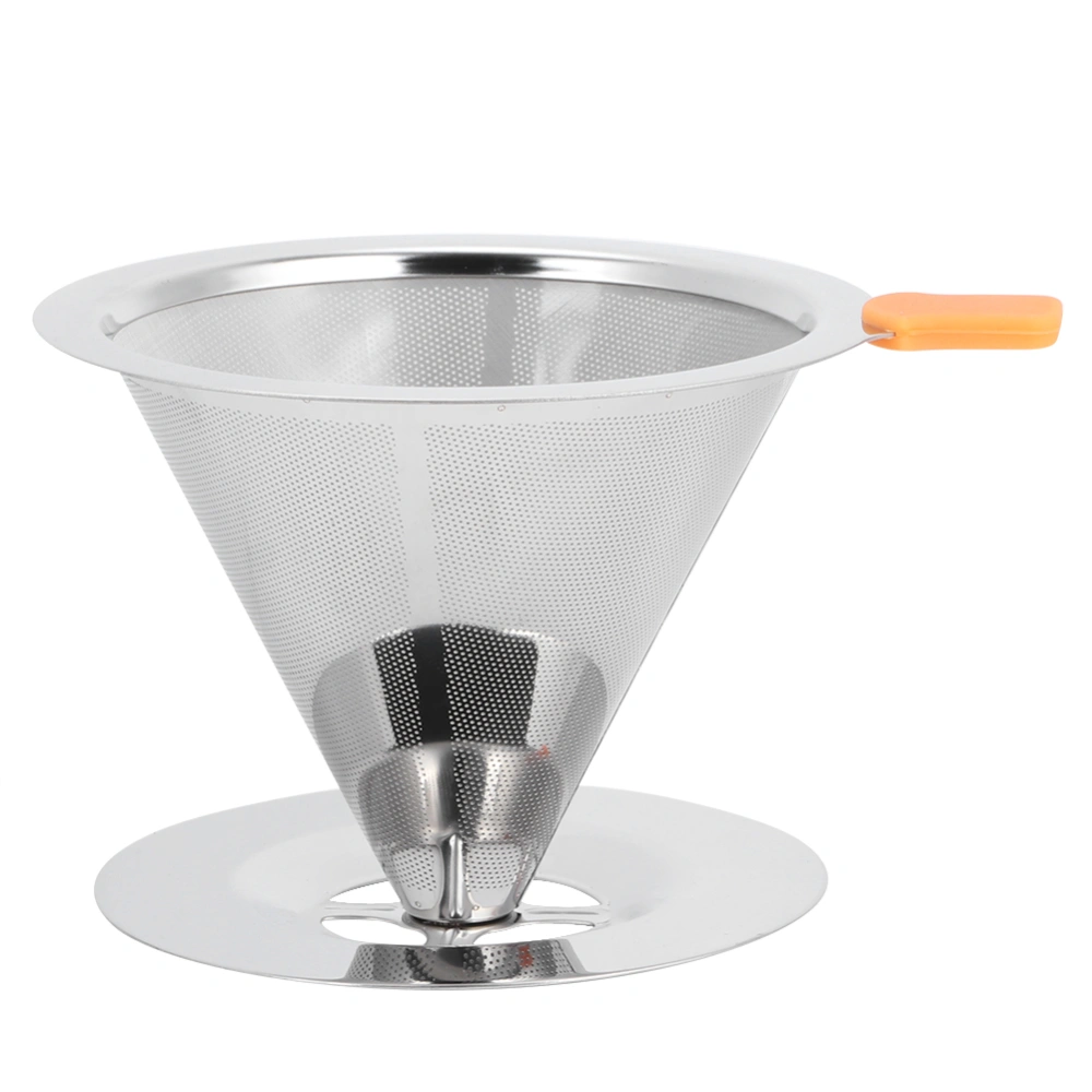 304 Stainless Steel Integrated Coffee Filter Paperless Reusable Coffee Filter with Handle