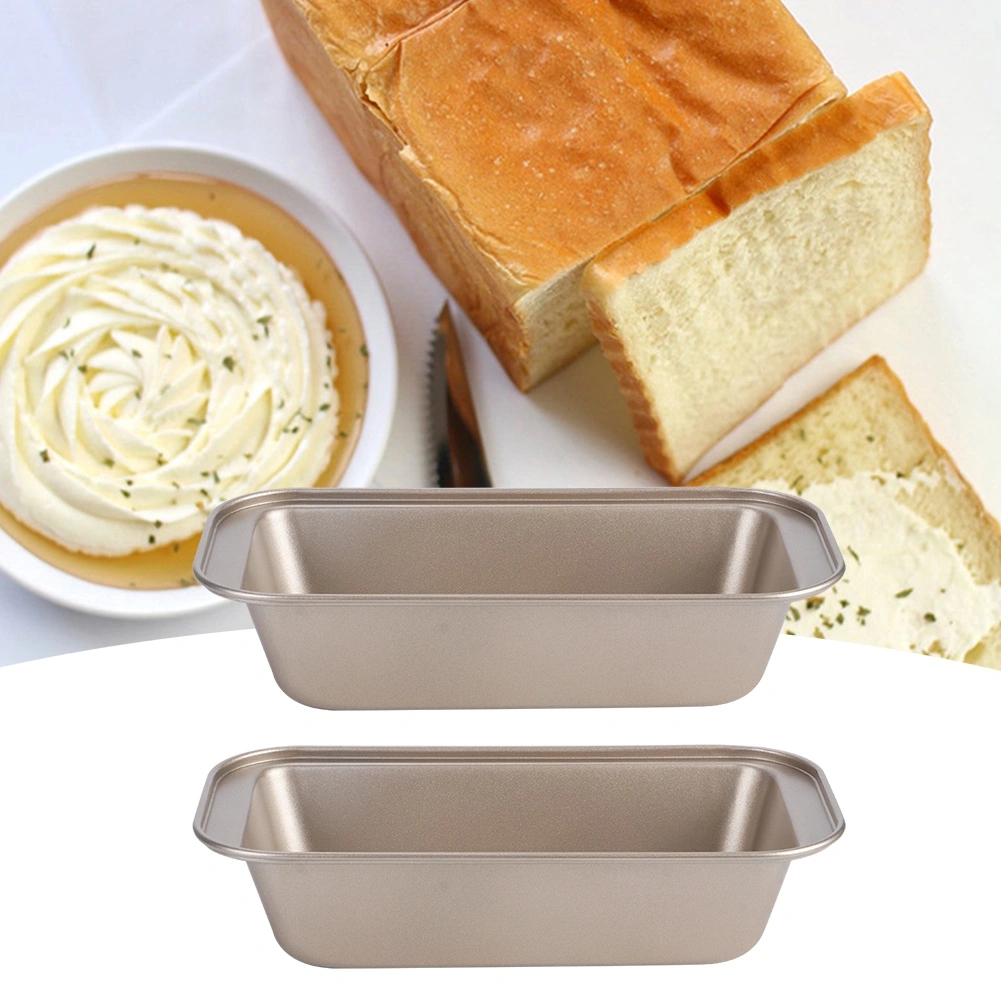 Rectangle Toast Loaf Pan Bread Cake Mold Carbon Steel Nonstick Loaf Pastry Baking MoldsGold