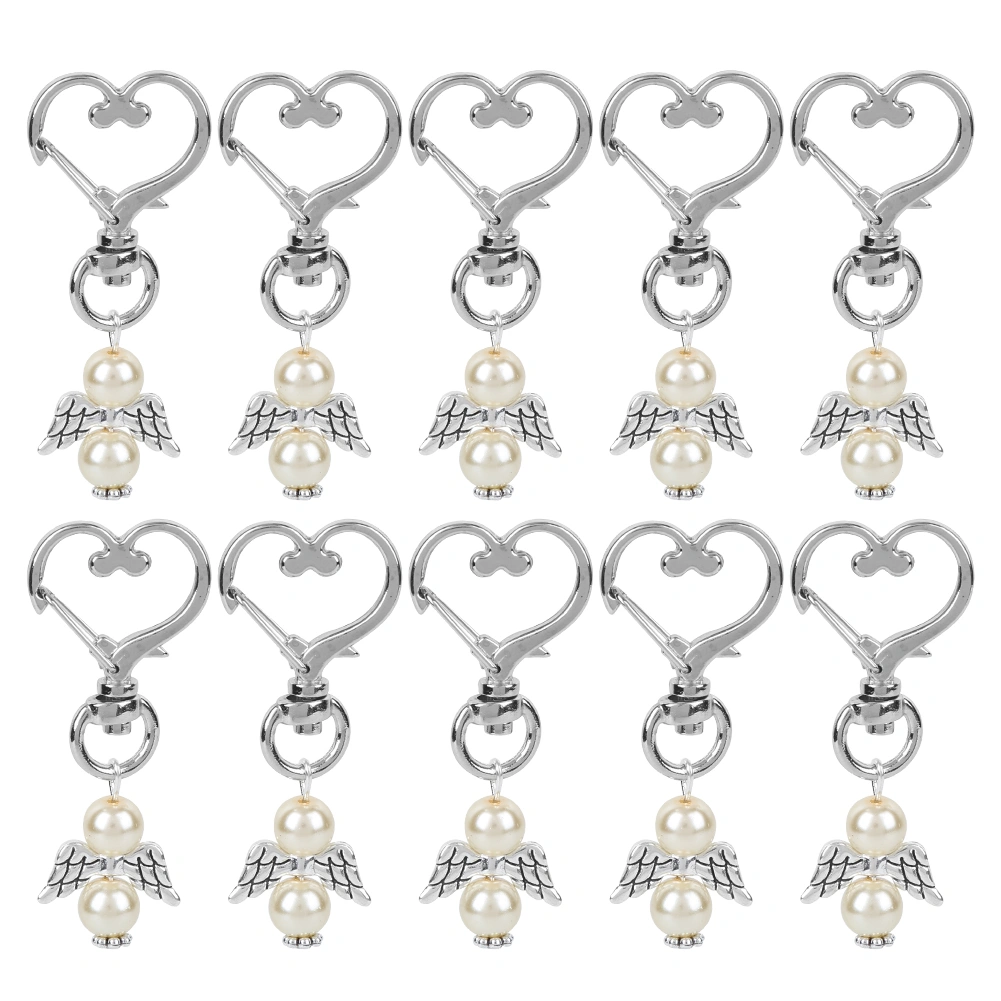 10pcs Keychain Key Ring HeartShaped Buckle Keyring Charm Pendant Gift Bag Decor Party Wedding Favours(Yellow )