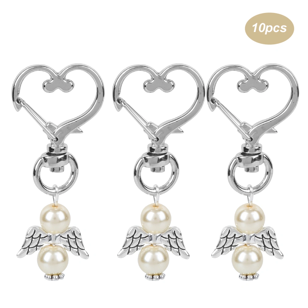 10pcs Keychain Key Ring HeartShaped Buckle Keyring Charm Pendant Gift Bag Decor Party Wedding Favours(Yellow )