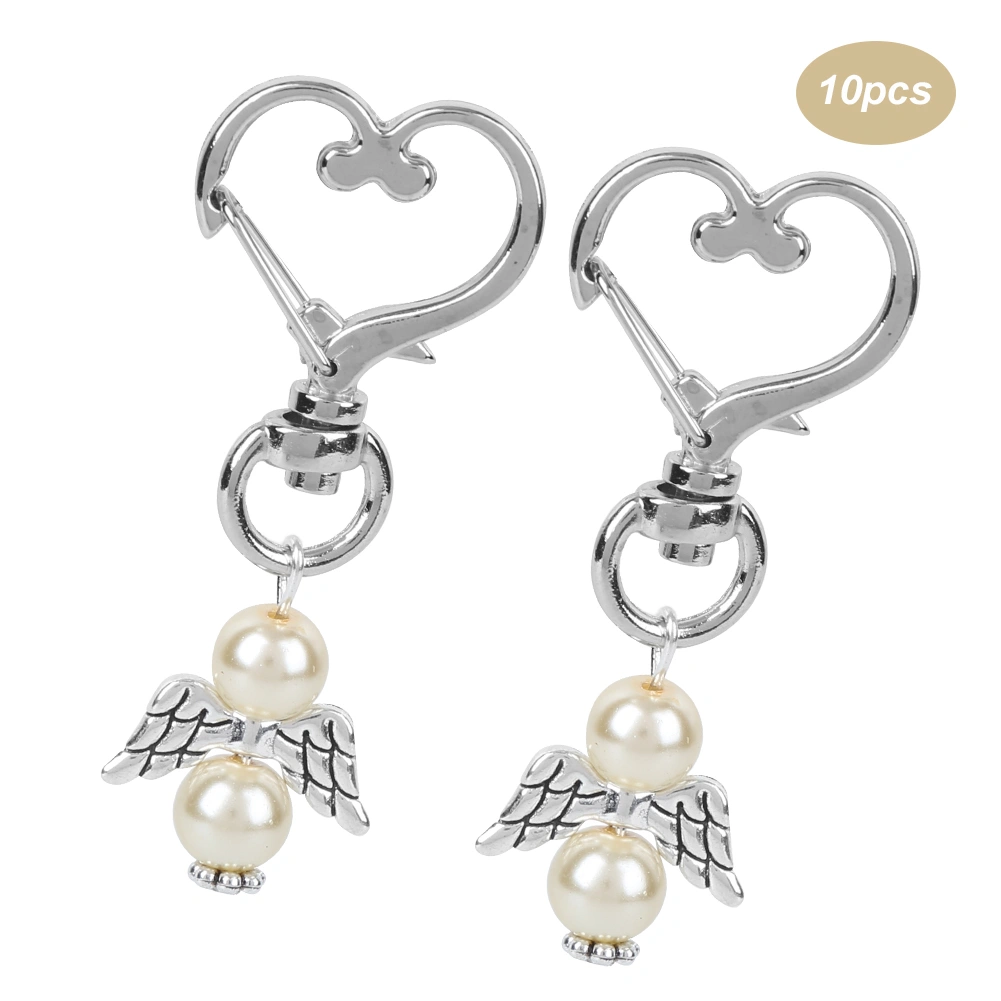 10pcs Keychain Key Ring HeartShaped Buckle Keyring Charm Pendant Gift Bag Decor Party Wedding Favours(Yellow )