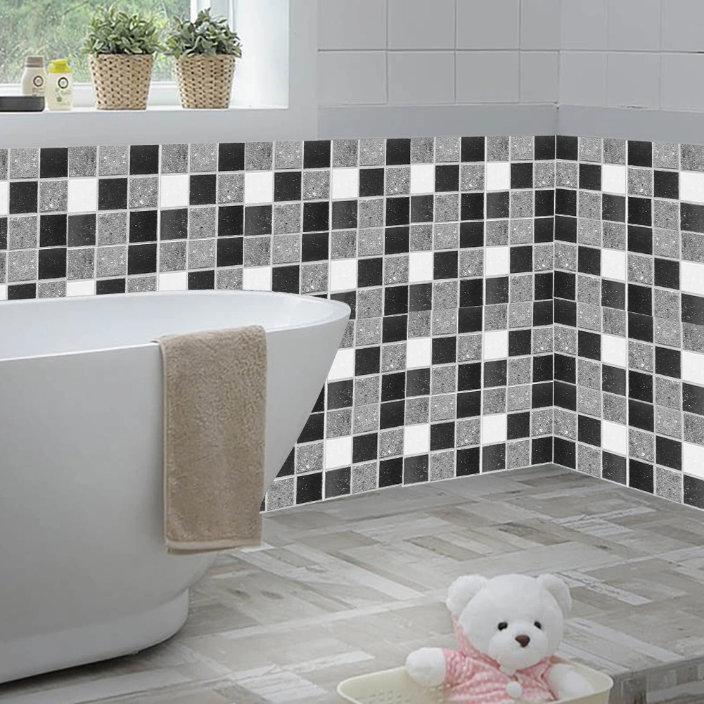 PVC Ceramic Tile Wall Sticker Self‑Adhesive Wallpaper for Home Kitchen Background Decoration