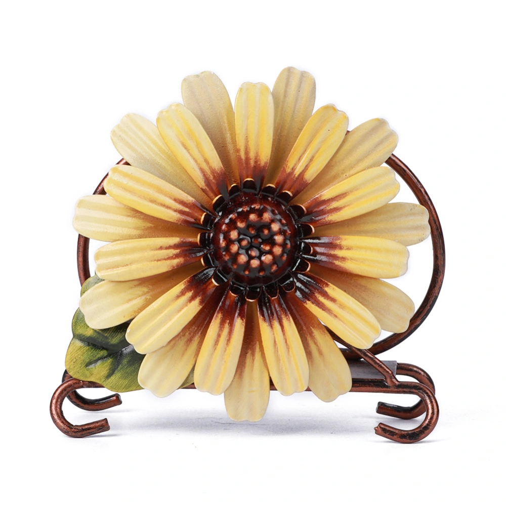 Vintage Iron Art Flower Shape Tissue Holder Dispenser Table Napkin Paper Rack