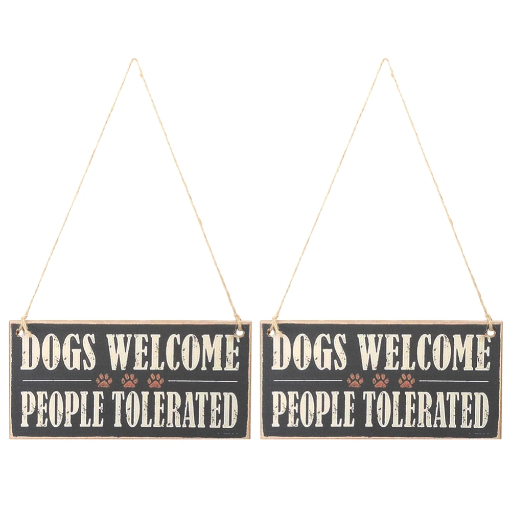 2PCS Door Window Wall Hanging Plaque Wooden Hanging Board Sign DIY Festive Decoration