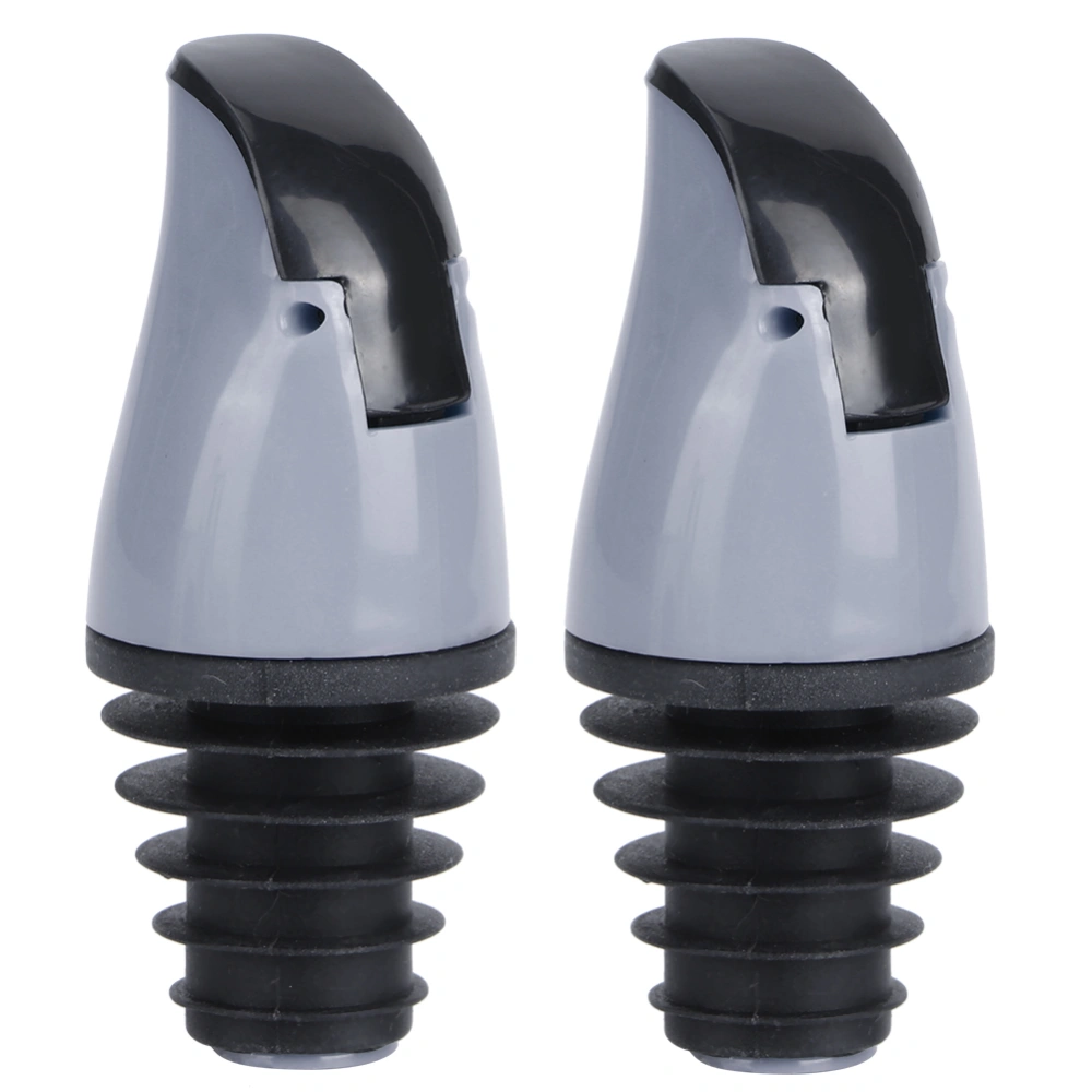 2Pcs Oil Bottle Pour Spout Stopper for Wine Soy Sauce Vinegar Bottles Kitchen AccessoryGray