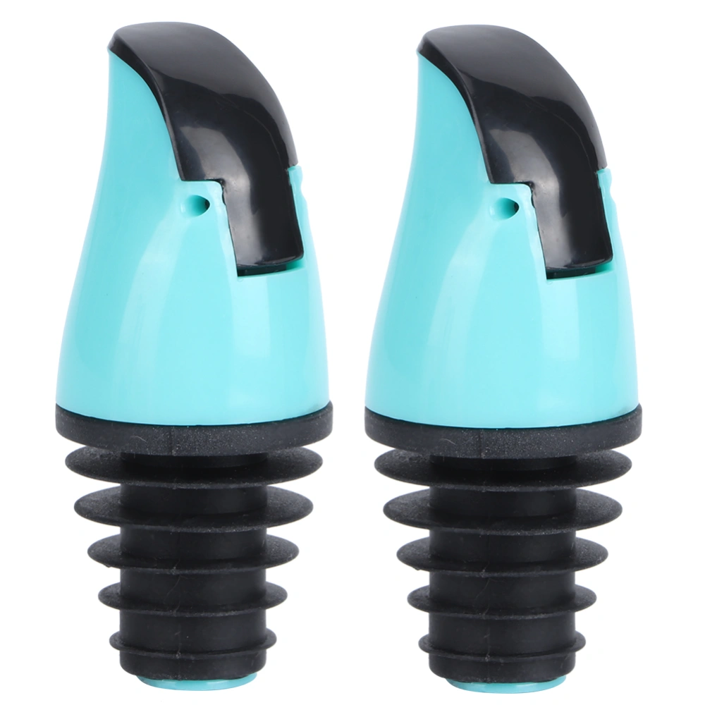 2Pcs Oil Bottle Pour Spout Stopper for Wine Soy Sauce Vinegar Bottles Kitchen AccessoryLight Blue