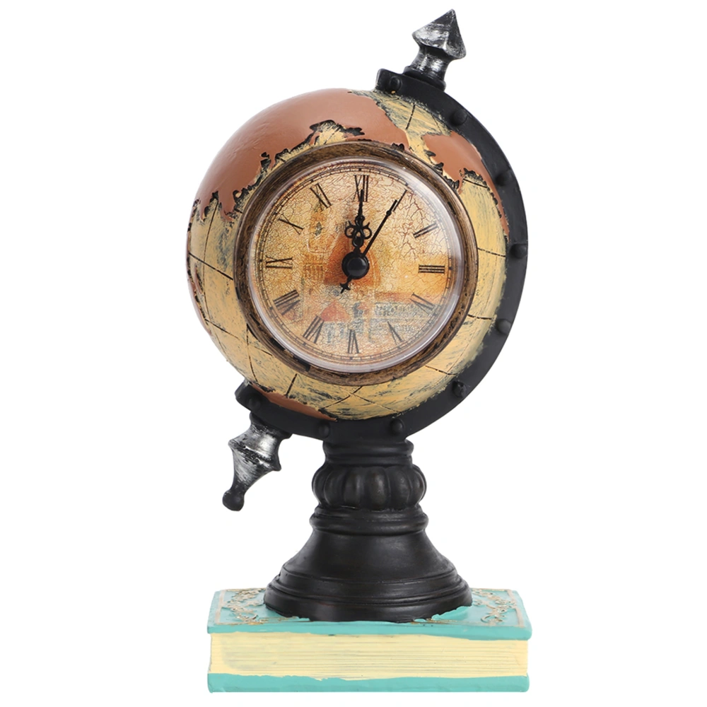 Nordic Style Globe Retro Resin Clock Ornaments Study Room Living Room Office Decorations