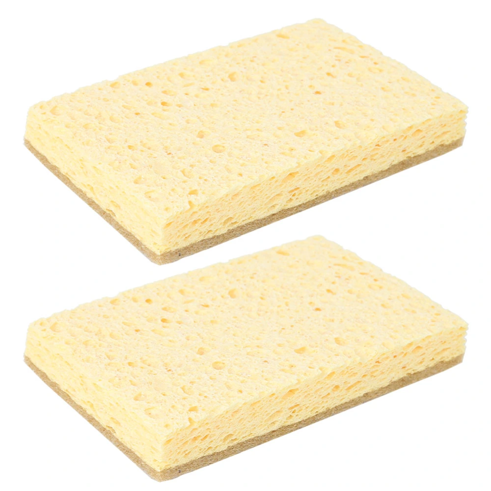 2Pcs Household Double-Sided Dish Bowl Washing Sponge Cleaning Cloth Kitchen Utensils