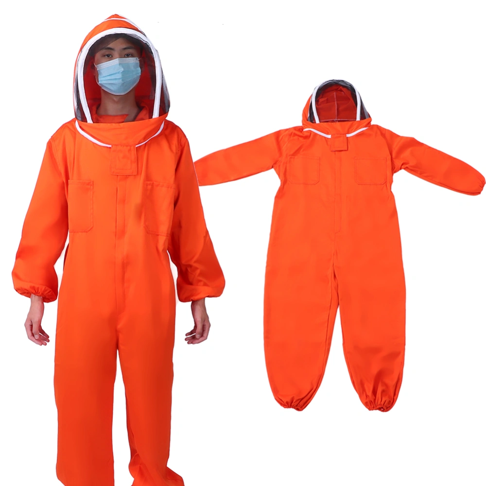 Orange Beekeeper One Piece Bee Suit Beekeeping Protective Clothes Beekeeping Equipment(XXL )