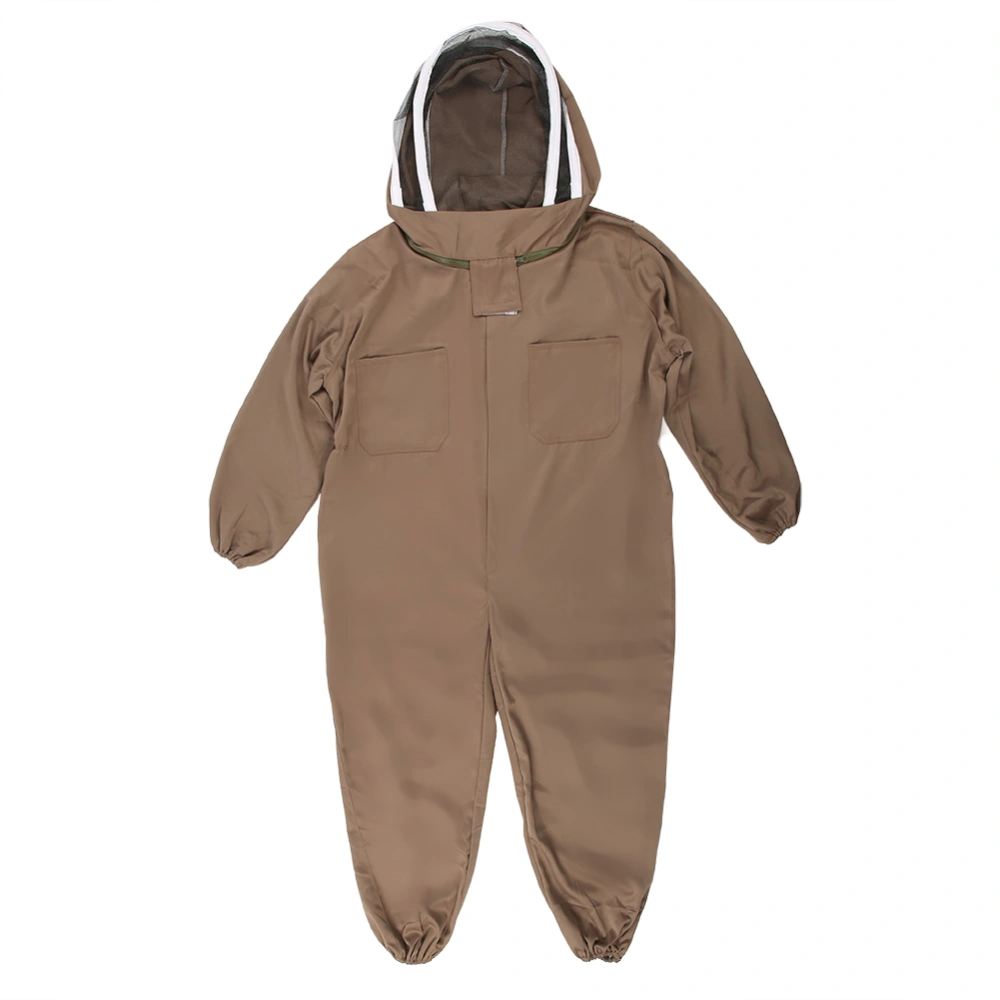 Beekeeping Protective Suit Breathable Bee Suits Smock with Zipper for Beekeepers Light BrownXXL