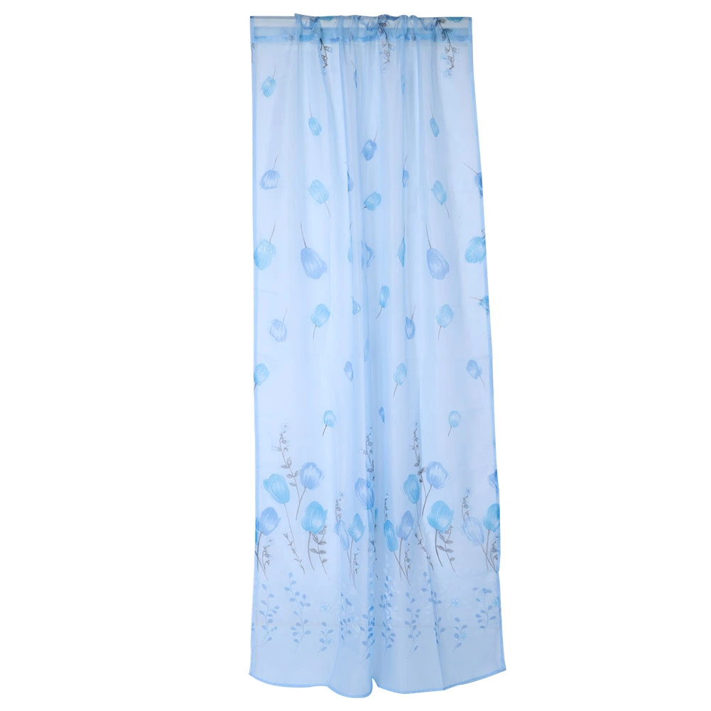 1x2m Window Sheer Elegant Window Voile Curtains for Balcony Rooms DecorationBlue