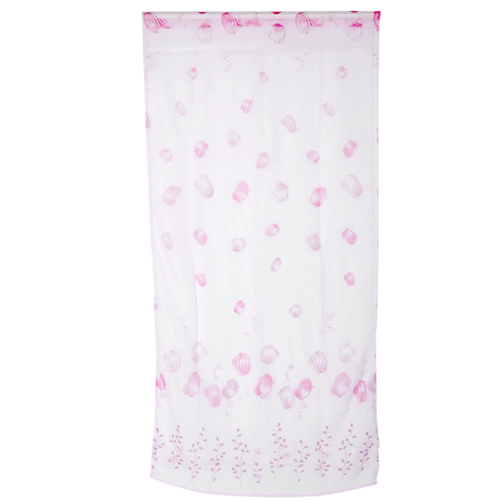 Floral Pattern Window Voile Sheer Curtains Panel for Bedroom Living Room Balcony
