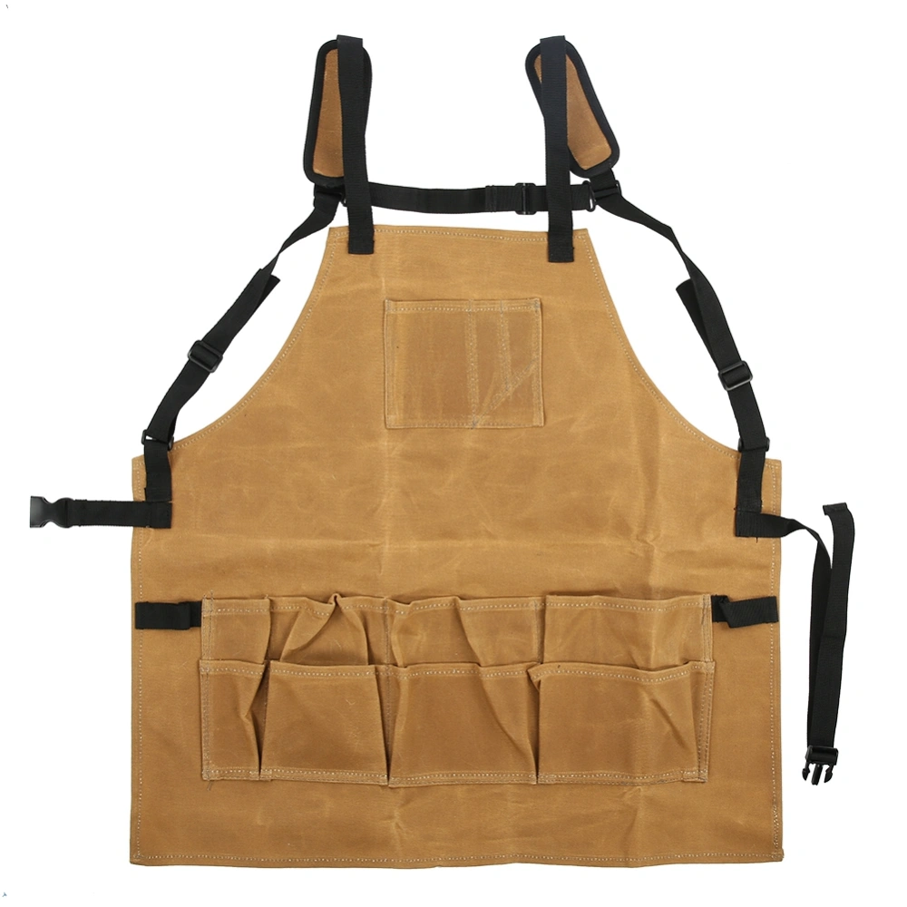 Waxed Canvas Apron Thickened Waterproof Oil Proof Tools Apron for Garden Workshop