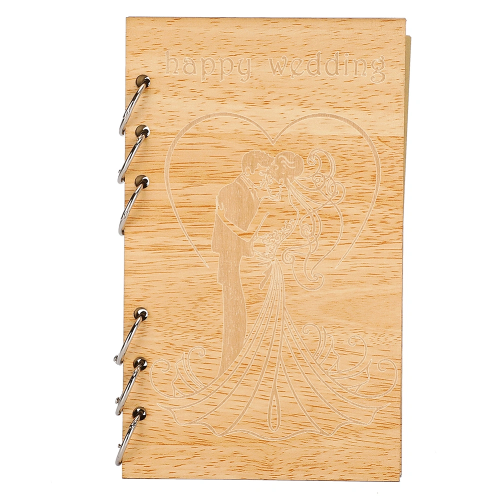 Wooden Guest Book Memorable Signature Message Notebooks Gift For Wedding PartyJM00433