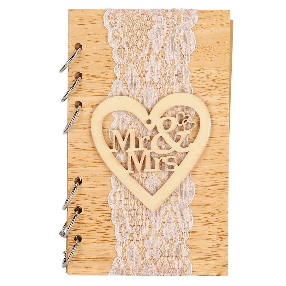 Wooden Guest Book Memorable Signature Message Notebooks Gift For Wedding PartyJM01184