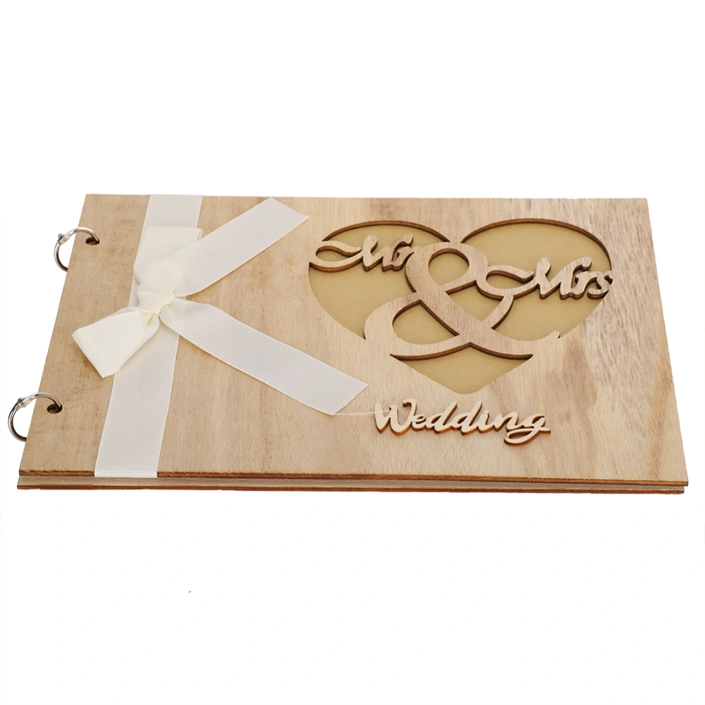 Wooden Wedding Guest Book Album Sign Notebook Wedding Anniversary Decoration SupplyType 2