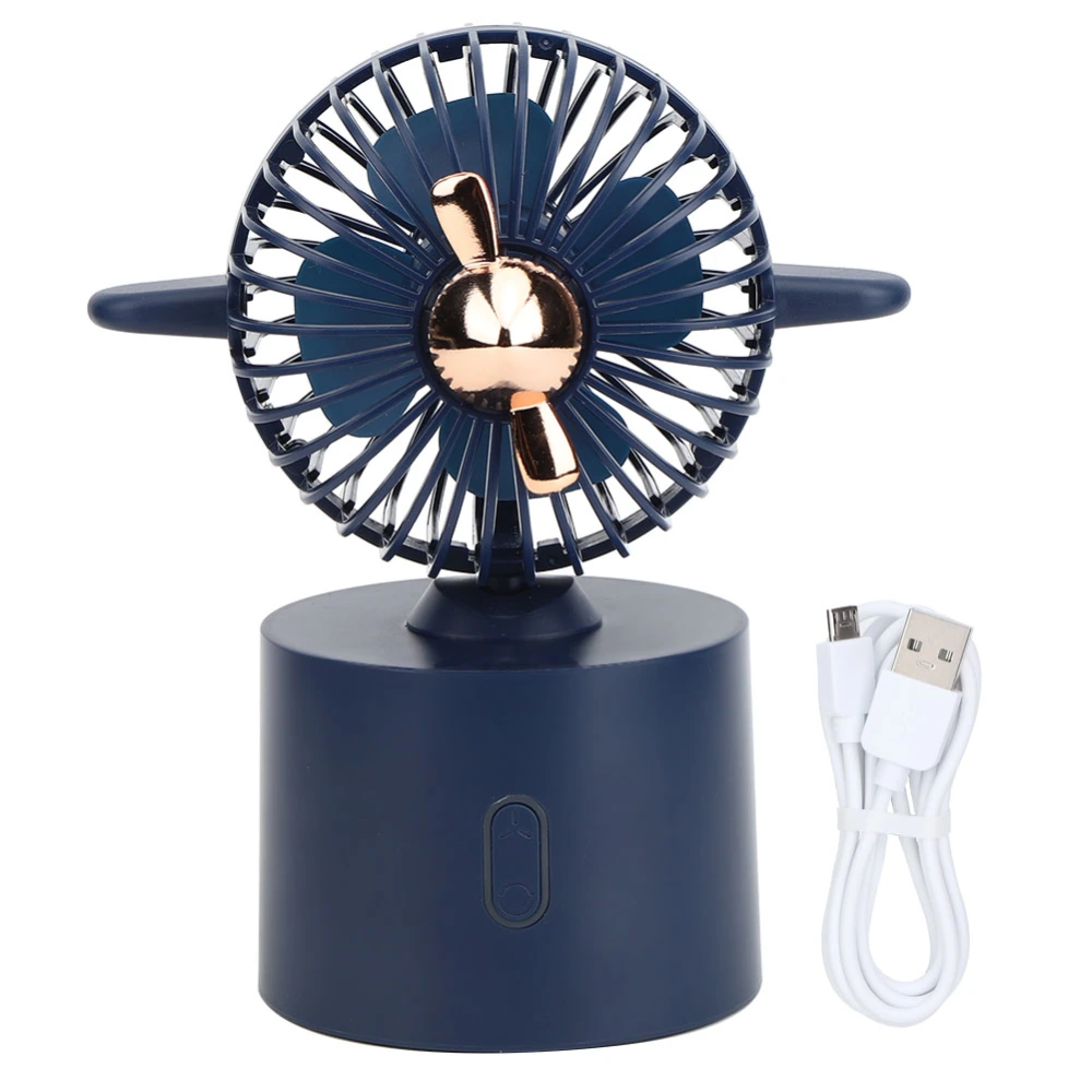 Innovative Airplane Shaped Desktop Mini Portable Fan USB Charging for Home Office UseBlue