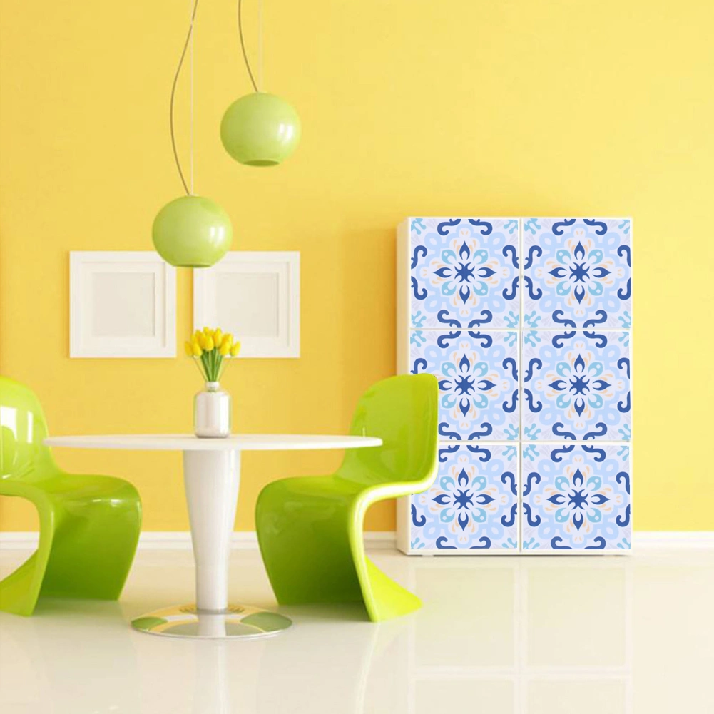 10pcs Unique Flower Pattern Self-adhesive Bathroom Kitchen Wall Tile StickerType 8