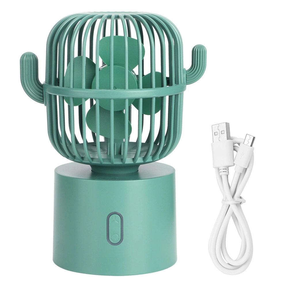 Portable USB Rechargeable Desktop Electric Fan Mini Cooling Oscillating Fan for Home Office UseGreen